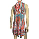 Julian Chang Women’s Size M Orange Paisley Half Zip Sleeveless Swing Dress Size M Photo 4