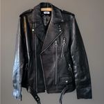 KHAN Biker Leather Jacket In Black Motorcycle Moto Slim Fit Sz Lg So Soft NWOT Photo 1