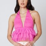 Cotton Candy LA Pink Tulle Top Photo 0