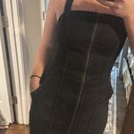 Level 99 Denim Zipper Stud Dress Black Photo 3