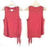 Anthropologie MAEVE Knotted Tank Top‎ Sleeveless Side Tie Burnout Anthro Faded Red XS New Photo 2