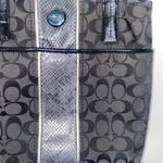 Coach  Black Signature Purse Gray Snakeskin Python Stripe Tote Photo 2