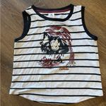Disney  Pirates of the Caribbean Black and White Striped Tank Top Photo 0