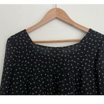 Gold Hawk Silk Mini Dress Floral Sheer Long Sleeve Cottage Prairie Flowy Romance Black Size XS Photo 5