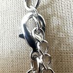 White House | Black Market Long Silvertone Pendant Necklace with Gray Stones & Tas Photo 6