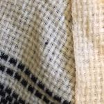 Vintage White and black stripe woven wool scarf Photo 1