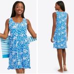 Draper James Sleeveless Floral Ruffle Bottom Dress Blue White Size Small / Med Photo 1