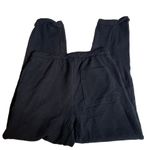 LSPACE Black Waffle Knit‎ Small Drawstring Pants Cuffed Pockets Beach Photo 4