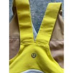 Lululemon Yellow Black White Deep V Faux Wrap Front Athletic Tank Top Size 6 Photo 2