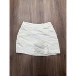 Forever 21  White Linen Blend Mini Skirt with Slit Size Medium Photo 1