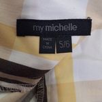 My Michelle  Y2K Brown, Yellow, & White Plaid Eyelet A-line Skirt Photo 6