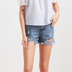 ✨Eyelet Embroidered Off The Shoulder Top✨ Blue Size M Photo 0