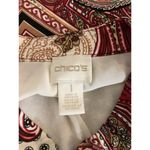 Chico's Chico’s Women Sz 1 Printed Bumper Jacket Size Full Zipper Front Boho High Neck Photo 5