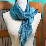Coach Vintage Blue Patterned silk Scarf Photo 0