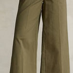 Ralph Lauren Polo Cotton Twill Wide-Leg Cropped Pants Women’s Size 8 Olive Green Photo 0