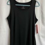 Adrienne Vittadini Sport Black Sleeveless Tank Top Large Athleisure Yoga Mesh Photo 0