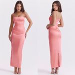 House Of CB HOUSE OF‎ CB 'Costanza' Bright Peach Maxi Dress NWOT size M Photo 2