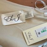 Eliza J . One-Shoulder with cutouts Maxi Sequins Gown Dress Prom Champagne Sz 8 Photo 5