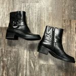 Lucky Brand  Black Leather Ankle Boots with Silver Buckle Size 6.5 Photo 9