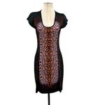 Just Cavalli  Dress Sheath Leopard Animal Print Short‎ Sleeve Black Size 44 US 8 Photo 2