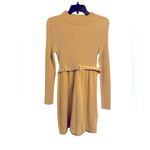 Free People  French Girl Ribbed Knit Dress Small Gold Sparkle Lurex Mini NWT Photo 5