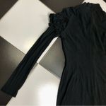 Dzhavael Couture Stretchy Mini Dress Long Sleeve Studded Beaded Unique European Black Size 10 Photo 9