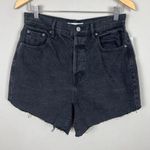PacSun NEW Dad Jean Shorts Womens 28 Black High Rise Cut Off Button Fly Denim Photo 0