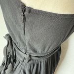 Greylin Dress Size Small Black Halter Ruffle Hem Waist Tie Minimalist Chic Photo 3