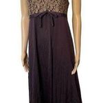 Shadowline Vintage 80s Brown Damask Witchy Romantic Lingerie Maxi Slip Dress Size M Photo 0