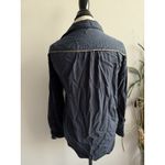 Free People  Off Campus Button Down Shirt Navy Metallic Size Small Photo 1