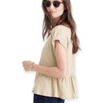 Madewell | XS | 100% Linen Round Neck Short Sleeve Rolled Cuff Drapey Fit Tee Photo 1