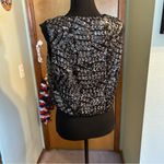 Walter Baker  Jaylene Gatsby Sequin top sleeveless black and silver size L Photo 2