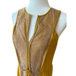BCBGMAXAZRIA Runway Yellow 100% Silk Dress Women's Size XS Midi Handkerchief Hem Photo 2