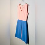 Roksanda Colorblock Wool Crepe Salmon Pink Turquoise Blue A Photo 3