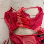 Vix NWT $218 Hambla Thuly Coverup Vibrant Red Sheer Jumpsuit Pink Size L Photo 3