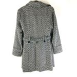Giacca Womens Coat Herringbone Wool Blend Button Front Pockets Black White M Size M Photo 1