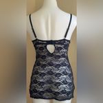 Rampage Naval Blue Lace Chemise Adjustable Straps Key Hole & Hook Closure Sz S Photo 5