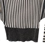 Michael Simon Black White Striped Metallic Sweater Bead Necklace Women’s‎ Medium Photo 1