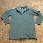 Missguided  Slate Blue Corset Waist Fleeceback Button Down Shirt Dress SIZE 8 Photo 0