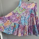 Ralph Lauren Lauren Tiered Paisley 100% Linen Midi Skirt Sz PS Petite 201111669 Photo 7