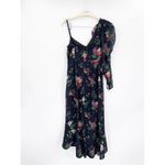 Amur Pasqualena Black Floral Print One Shoulder Ruffle High Low Dress Size 6 Photo 73