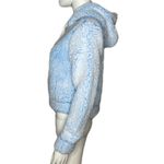 AQUA Women's Baby Blue Sherpa Drawstring Hooded Pullover Sweatshirt sz S Photo 4