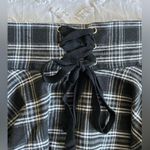 SheIn S Black and White Plaid Lace-up Short Skirt Photo 1