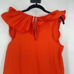 Anthropologie  WHIT TWO Flouncy Bright‎ Orange Ruffled Tiered midi dress Small Photo 11