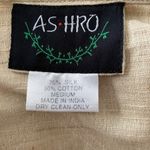 ASHRO Two Piece Top and Skirt Silk Cotton Blend Shell Lagenlook Sz M Tan Size M Photo 7