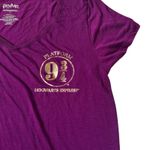 Harry Potter Plum Hogwarts Express Printed T-shirt Women's Size Large | 12-1 Photo 1