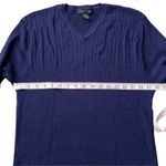 Kenneth Cole  New York Navy Blue V-neck Long Sleeve Ribbed Sweater Photo 6