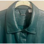 Chico's Faux Leather Jasper Green Women's Shacket Outerwear Jacket sz. 2 or L Photo 7
