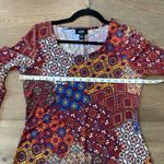 MSK Bell Trumpet Sleeve Boho Print Mini Dress Size Medium Photo 7