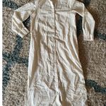 Pomander Place XS Eyelet Embroidered Griffin Maxi Dress White Cotton Shirt Dress Photo 1